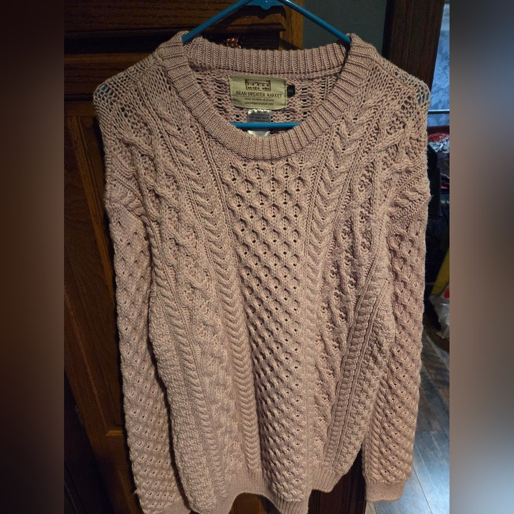 Aran Sweater Market Women's Sweater -Light Pink